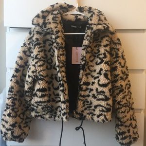 Missguided Sherpa Cheetah Print Jacket
